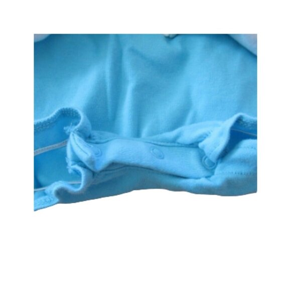 Okie Dokie Polo Romper Infant Girls Size 0-3M Blue Striped Short Sleeve Collared - Picture 4 of 4